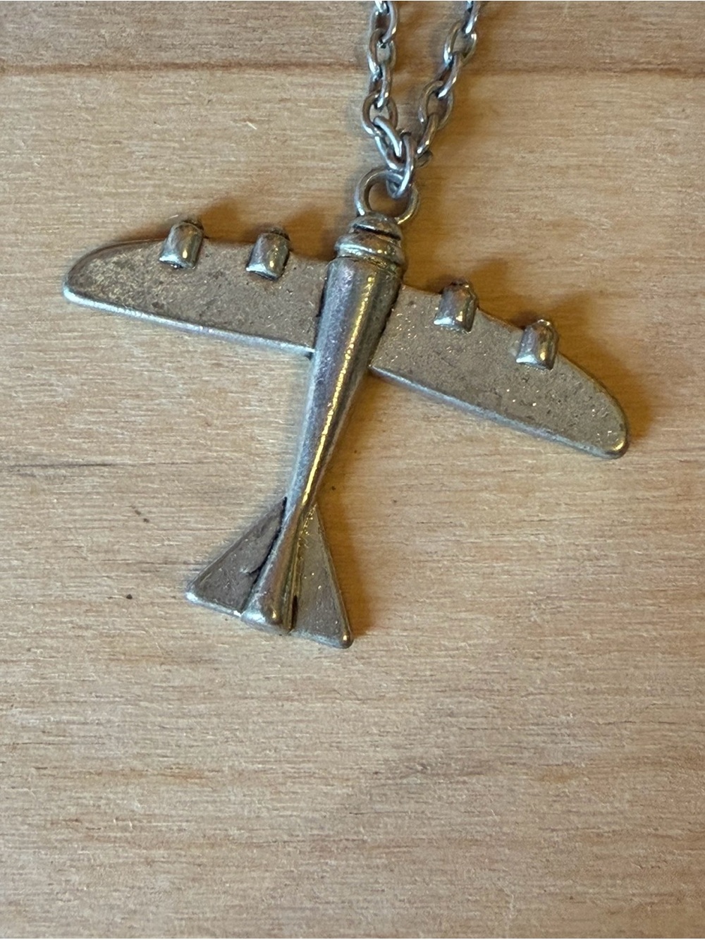Silver Airplane Pendant Necklace - Accessories